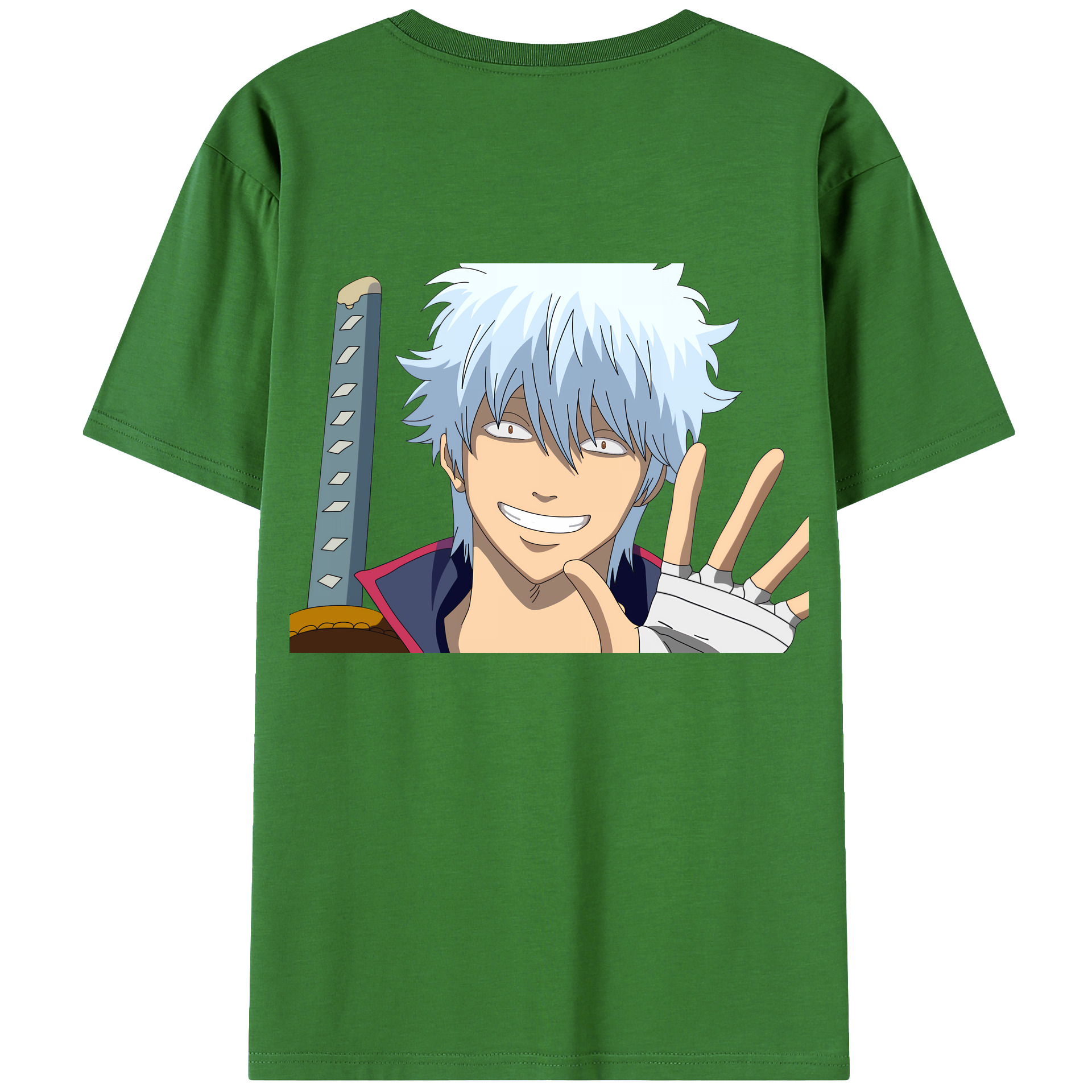 （画像用） ぎんたま 坂田銀時（さかたぎんとき） 神楽 志村新八（しむら しんぱち） GINTAMA Sakata Gintoki Kagura Shimura Shinpachi レディース半袖Tシャツ(バックプリント)